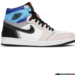 Air Jordan Retro 1 Prototype Jordan High Top Sneakers - White, Black, Blue, Teal